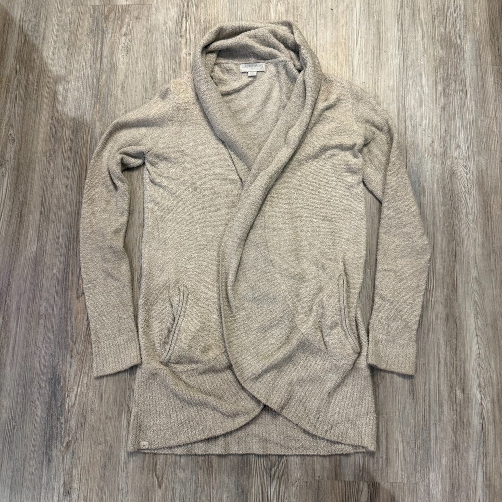 Barefoot‎ Dreams Womens XS/S Cozychic Lite Circle Cardigan Beige